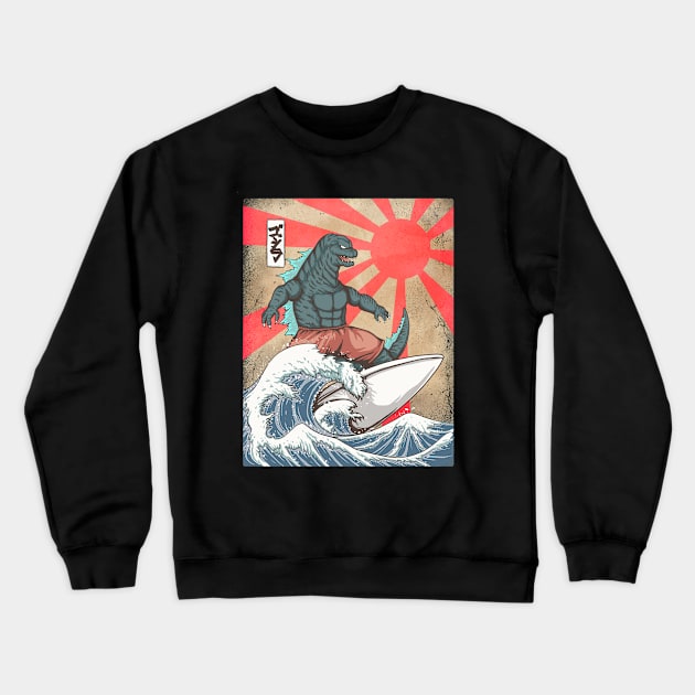 godzilla Crewneck Sweatshirt by opoyostudio